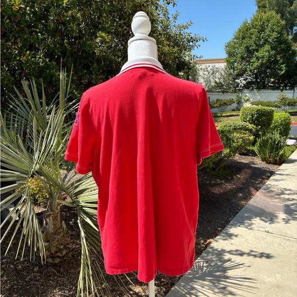 Vintage L-RL Lauren Active by Ralph Lauren Red Polo Shirt 1X - Picture 2 of 9